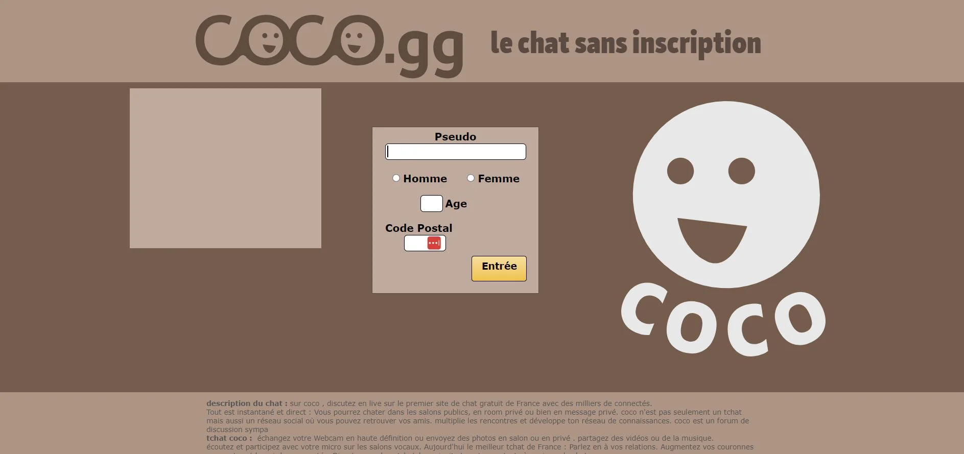 page d'accueil du site Coco.gg